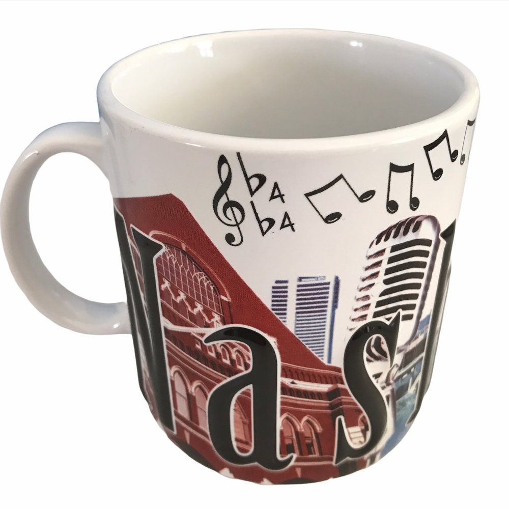 NWOT - AMERICAWARE - NASHVILLE Music City Raised Lettering 3D Mug - 18 oz.